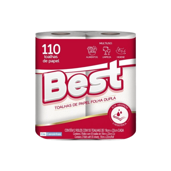 TOALHA DE PAPEL  BEST 12X2 ROLOS  110 TOALHAS