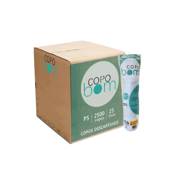 COPO 200ML  PS BRANCO  25x100UN
