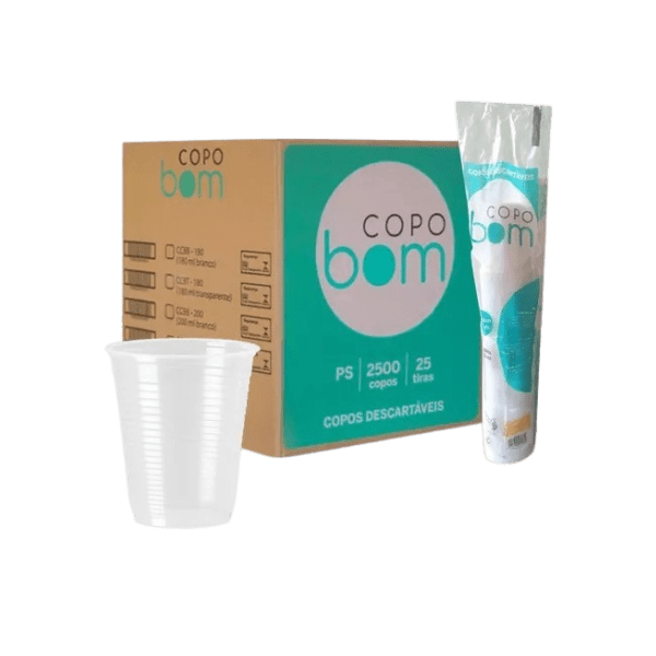 COPO 180ML  PS BRANCO  25x100UN