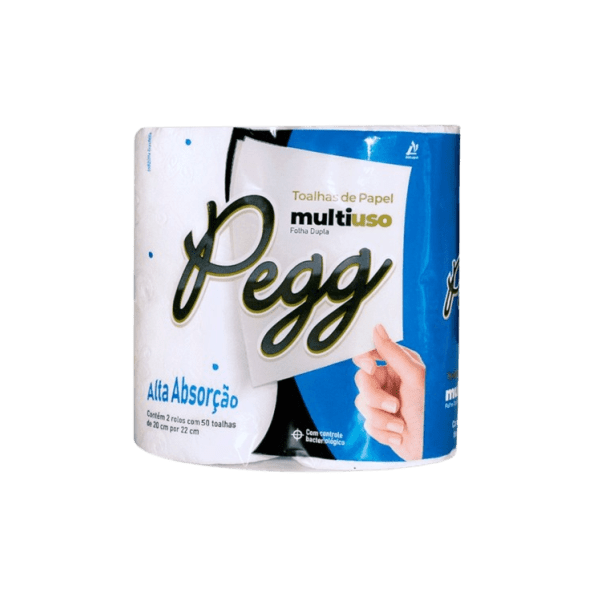 PAPEL TOALHA  PEGG 16X2ROLOS X100 FOLHAS.