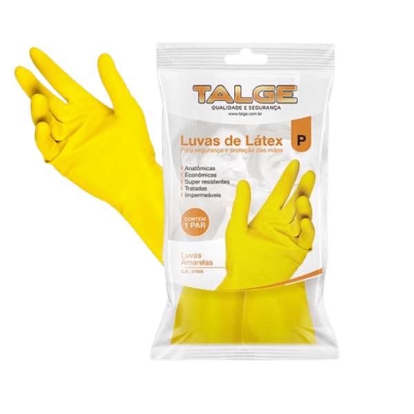 LUVA LIMPEZA AMARELA TALGE P FD C/ 12 UNID.