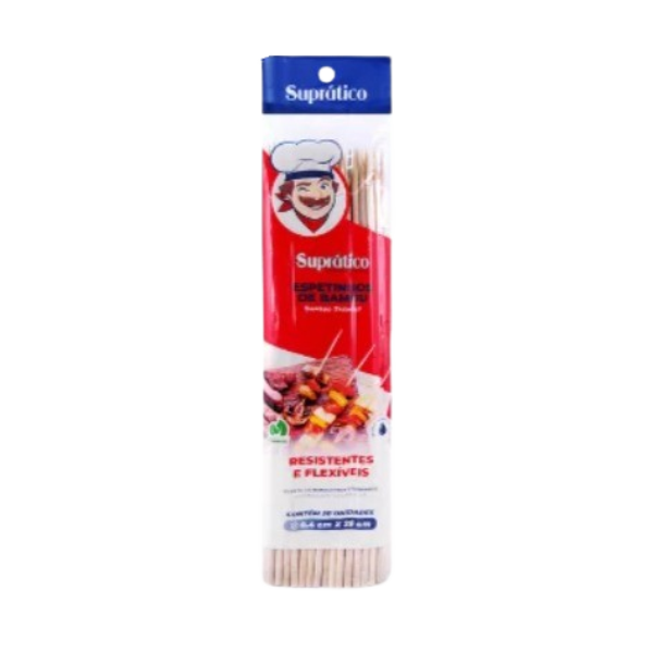 ESPETO BAMBU SUPRATICO 25CMX4MMX50UND UNITARIO