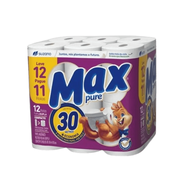 PAPEL HIG. MAX  PURE FOLHA DUPLA 6X12ROLOS 30MT