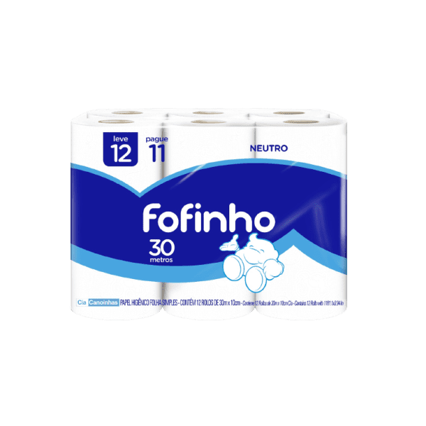 PAPEL HIG. FOFINHO F. SIMPLES 8X12 ROLOS 30M
