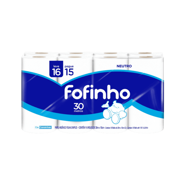 PAPEL HIG. FOFINHO F. SIMPLES L16 P15 6X16 ROLOS 30M