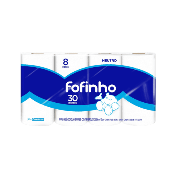 PAPEL HIG. FOFINHO F. SIMPLES 12X8 ROLOS 30M