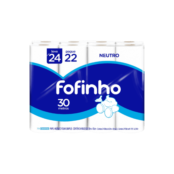 PAPEL HIG. FOFINHO F. SIMPLES L24P22 4X24 ROLOS 30M