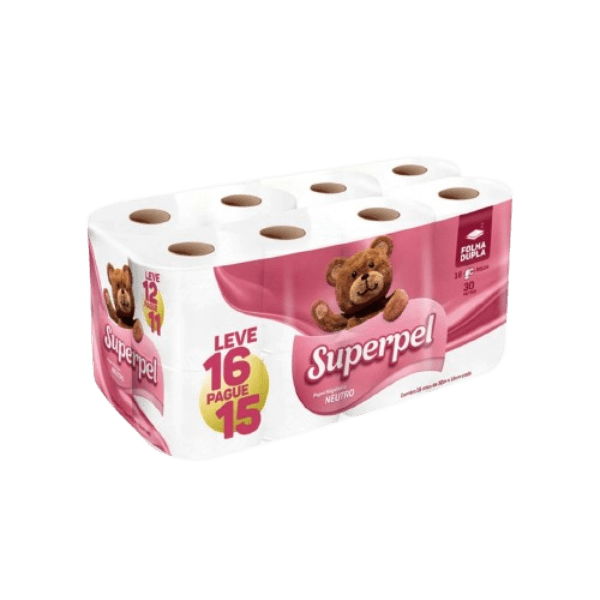 PAPEL HIG. F. DUPLA  SUPERPEL 4X16ROLOS  L16P15 30MT