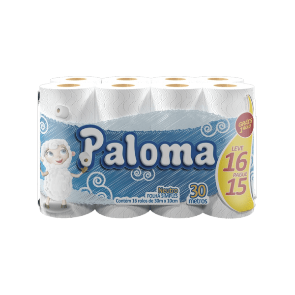 PAPEL HIG. PALOMA F. SIMPLES F16P15  4X16 ROLOS 30M