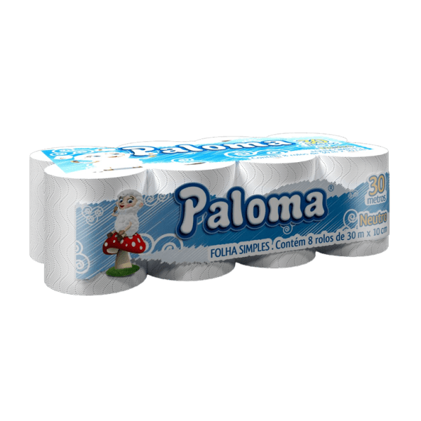 PAPEL HIG. PALOMA F. SIMPLES 8X8  ROLOS 30M