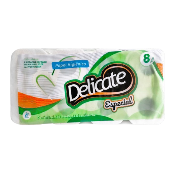 PAPEL HIG. F.  SIMPLES DELICATE  8X8X30MT