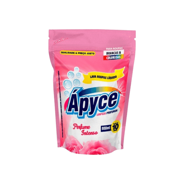 LAVA ROUPAS LIQUIDO  APYCE ROSA LIMPEZA  PROFUNDA 12X800ML  SACHE