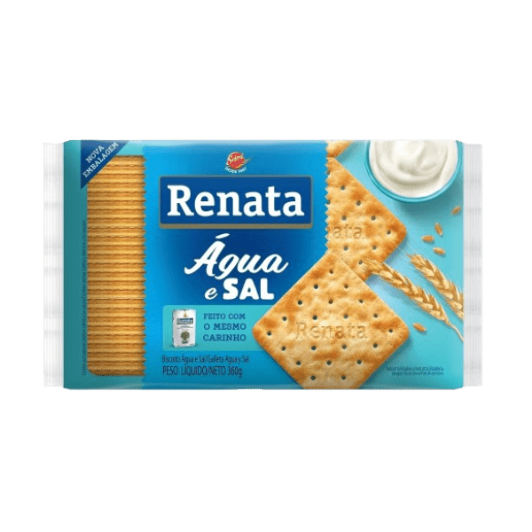 BISCOITO LAMINADO  RENATA AGUA E SAL  20X360GR