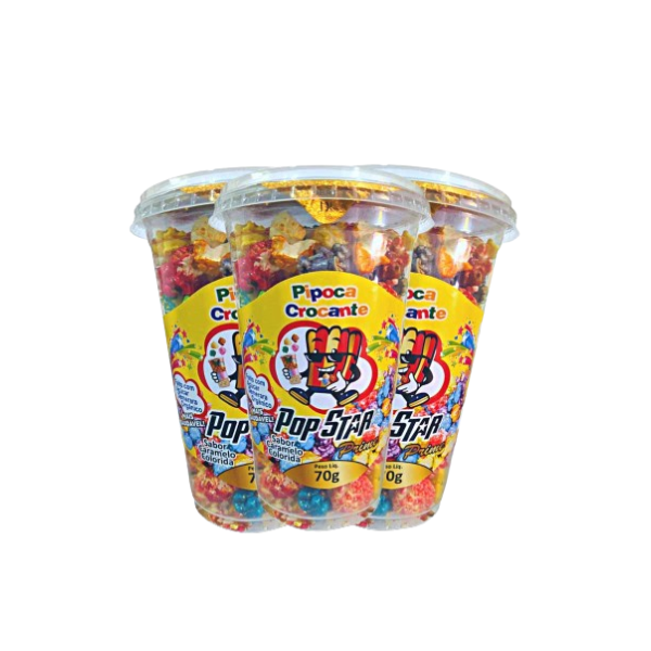 PIPOCA DOCE  COLORIDA  POP STAR 1X30GR