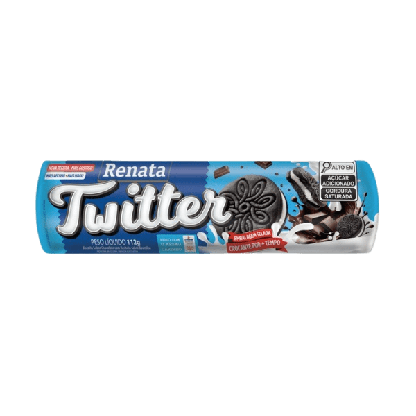 BISCOITO RENATA  TWITTER CHOC REC.  BAUNILHA 36X112GR