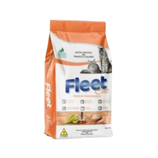 30% RACAO FLEET  CAT ADULTO FRANGO E SALMAO 12X1KG  (EMB. SALMAO)