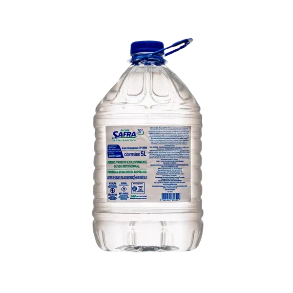 ALCOOL SAFRA 70° 5LT UN.