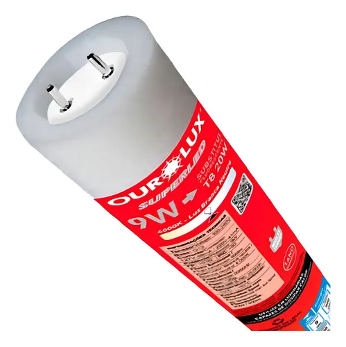 SUPERLED TUBULAR OUROLUX T8 9W BIV. 6500K