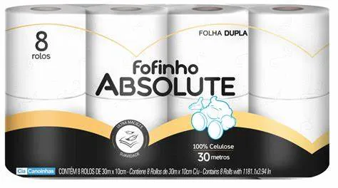 PAPEL HIG. ABSOLUTE FOFINHO F. DUPLA 12X8 ROLOS 30M