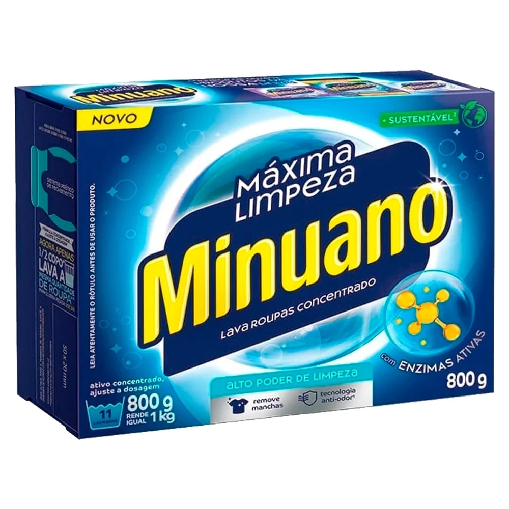 LAVA ROUPAS MINUANO 20X800GR CAIXINHA