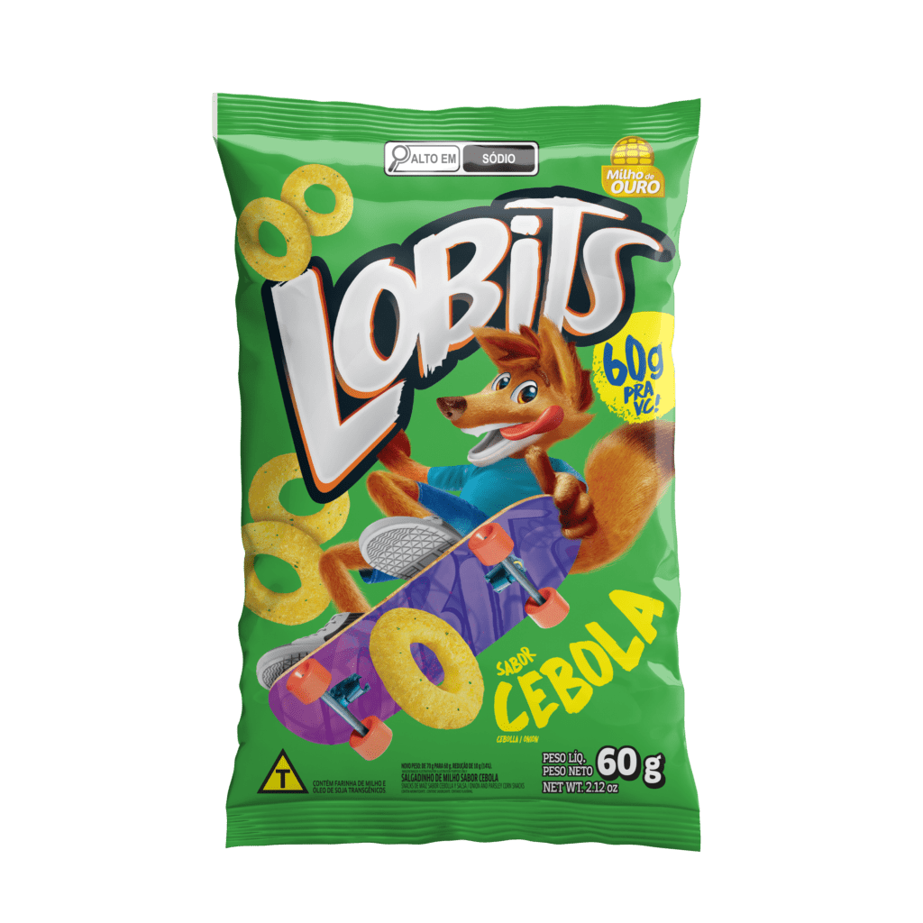 SALGADINHO DE MILHO LOBITS CEBOLA E SALSA 10X60GR