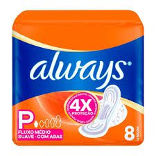 ABSORVENTE ALWAYS PROTECAO SUAVE C/ABAS 8X18UN.