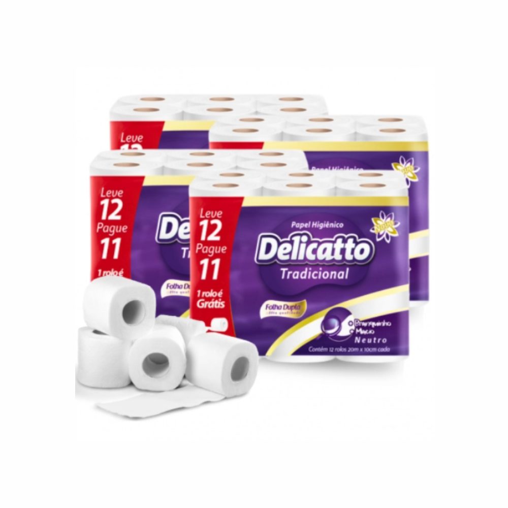 PAPEL HIG. FOLHA DUPLA DELICATTO 6X12ROLOS 20MTS
