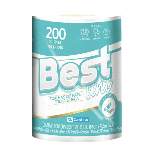 TOALHA DE PAPEL UNITARIA BEST 12X1 200FOLHAS ROLO