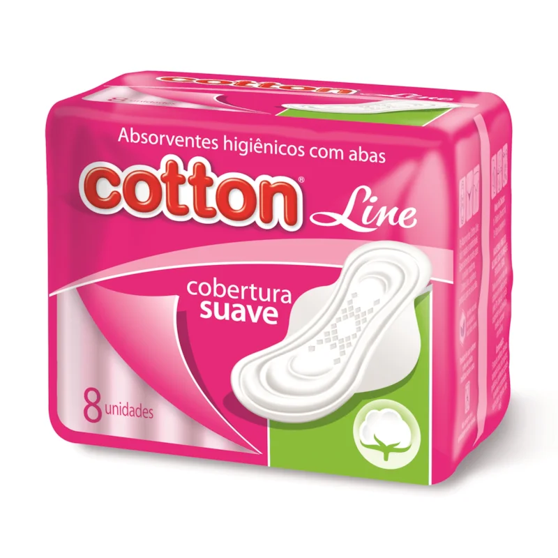 ABSORVENTE COTTON COM ABAS SUAVE 12X8UN