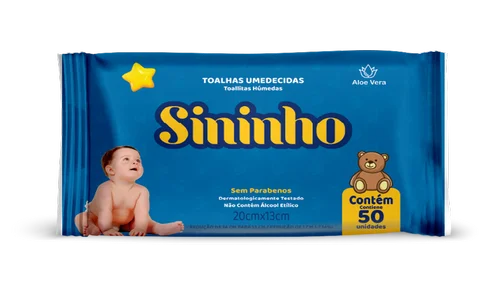 TOALHA UMEDECIDA SININHO 12X50UN