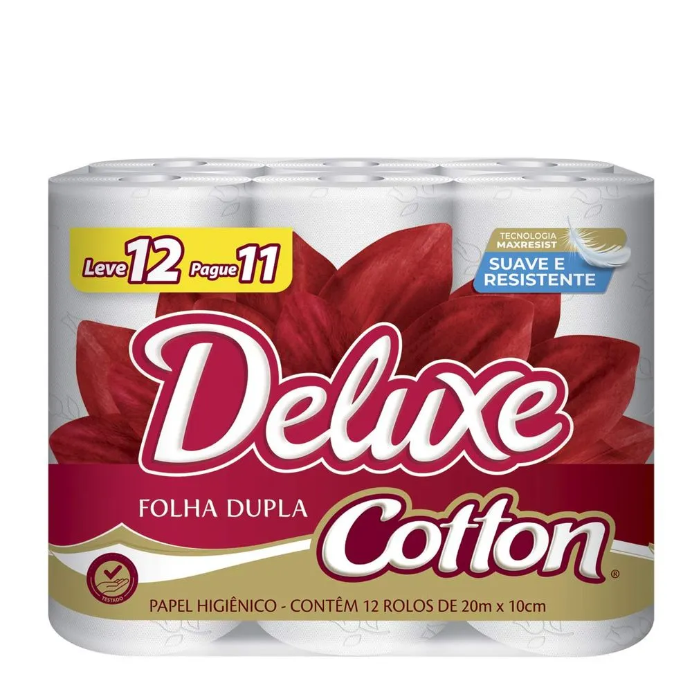 PAPEL HIG. COTTON DELUXE LV12 PG11 20MTS 6X12 ROLOS